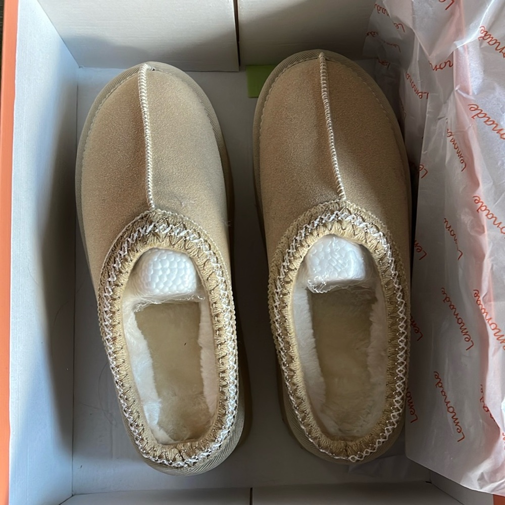 Lemonade Tazmin Platform Slippers in Sand Size 8